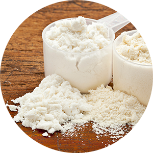 Powder with scoop circle